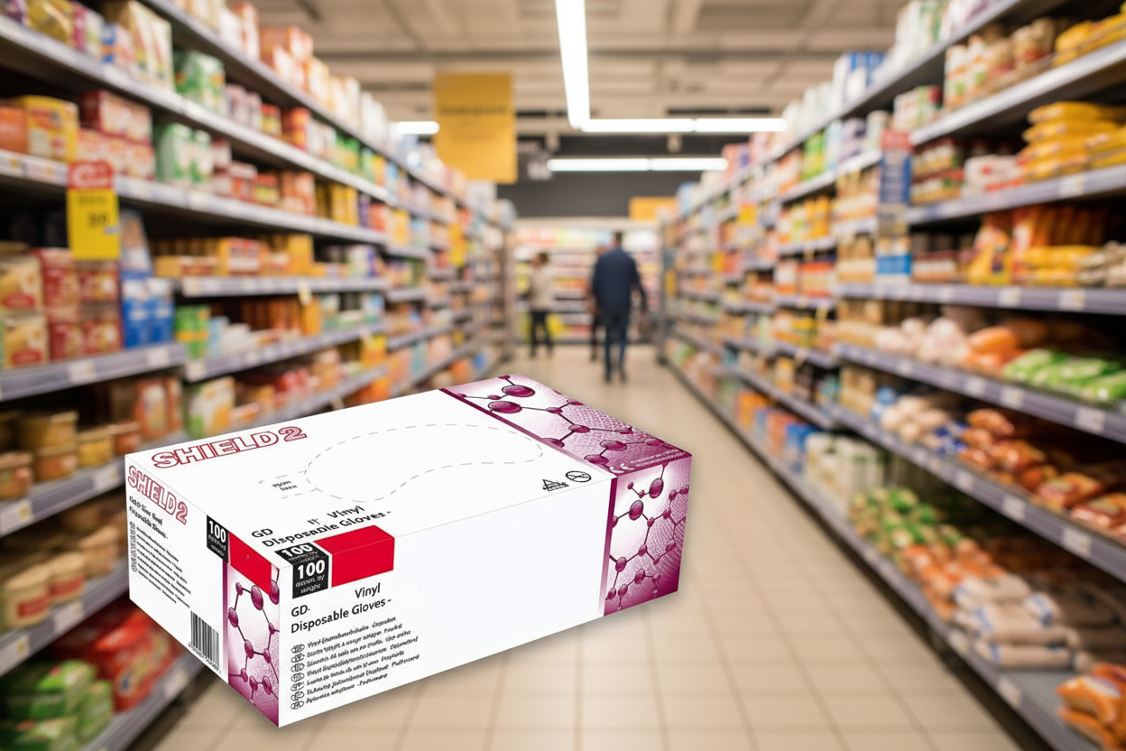 100 x Clear Vinyl Gloves Medium