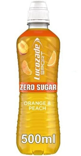 12 x Lucozade Sport Zero Orange & Peach 500Ml