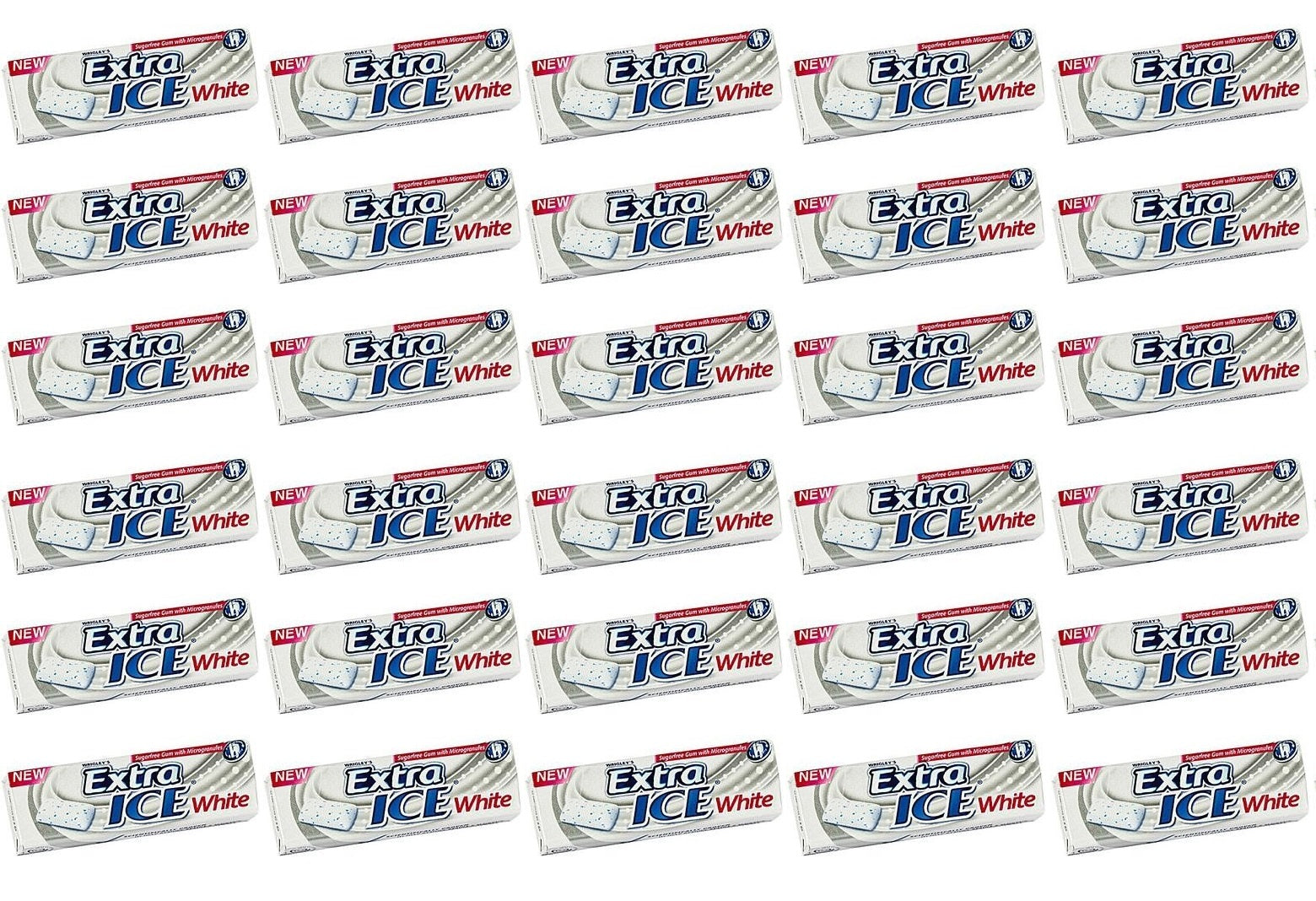 30 x Extra White Chewing Gum Sugar Free 10 Pieces