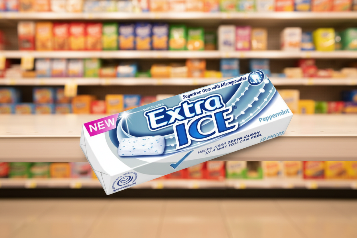 30 x Extra Ice Peppermint Chewing Gum Sugar Free 10 Pieces