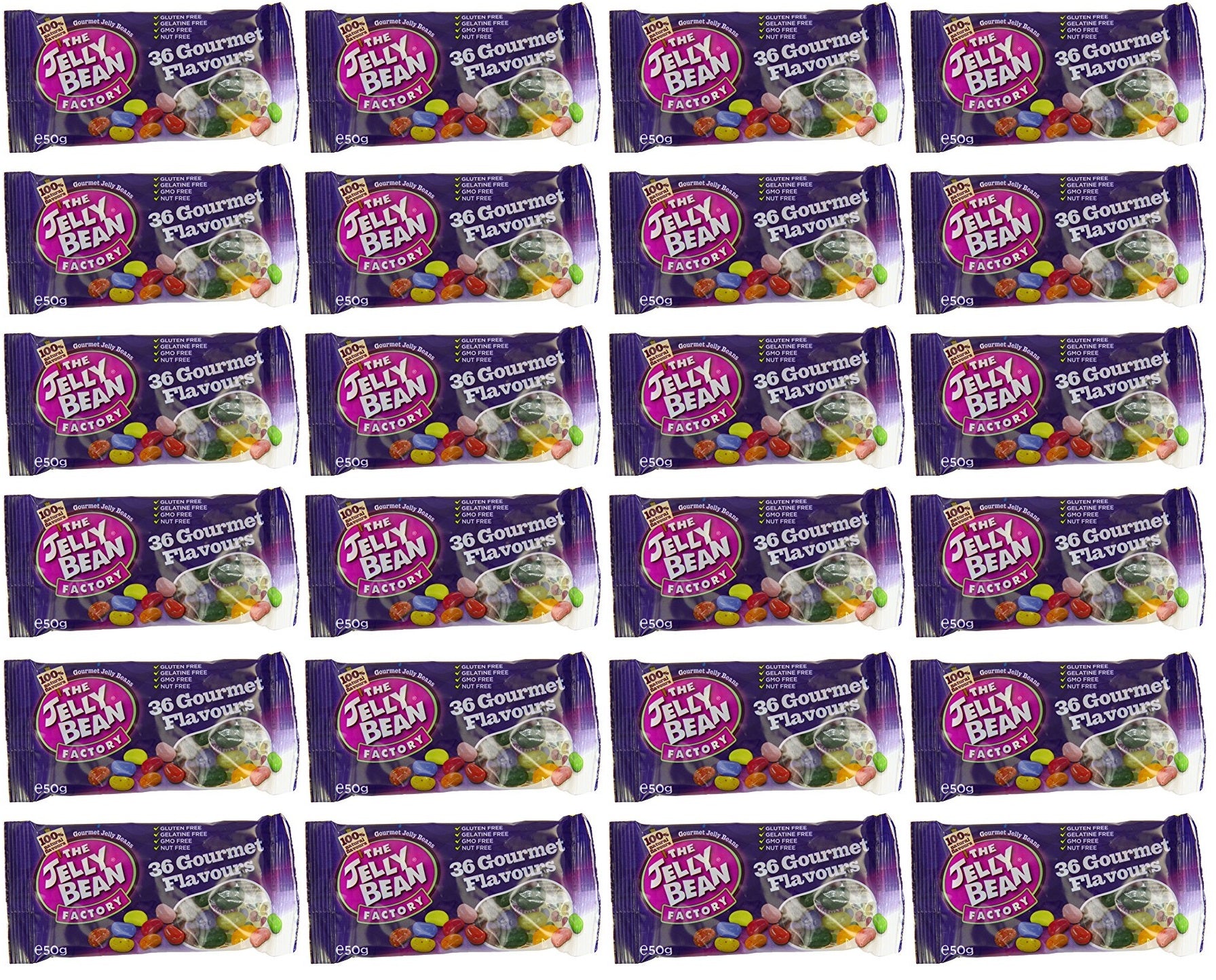 24 x The Jelly Bean Factory 36 Huge Flavours Gourmet Jelly Beans