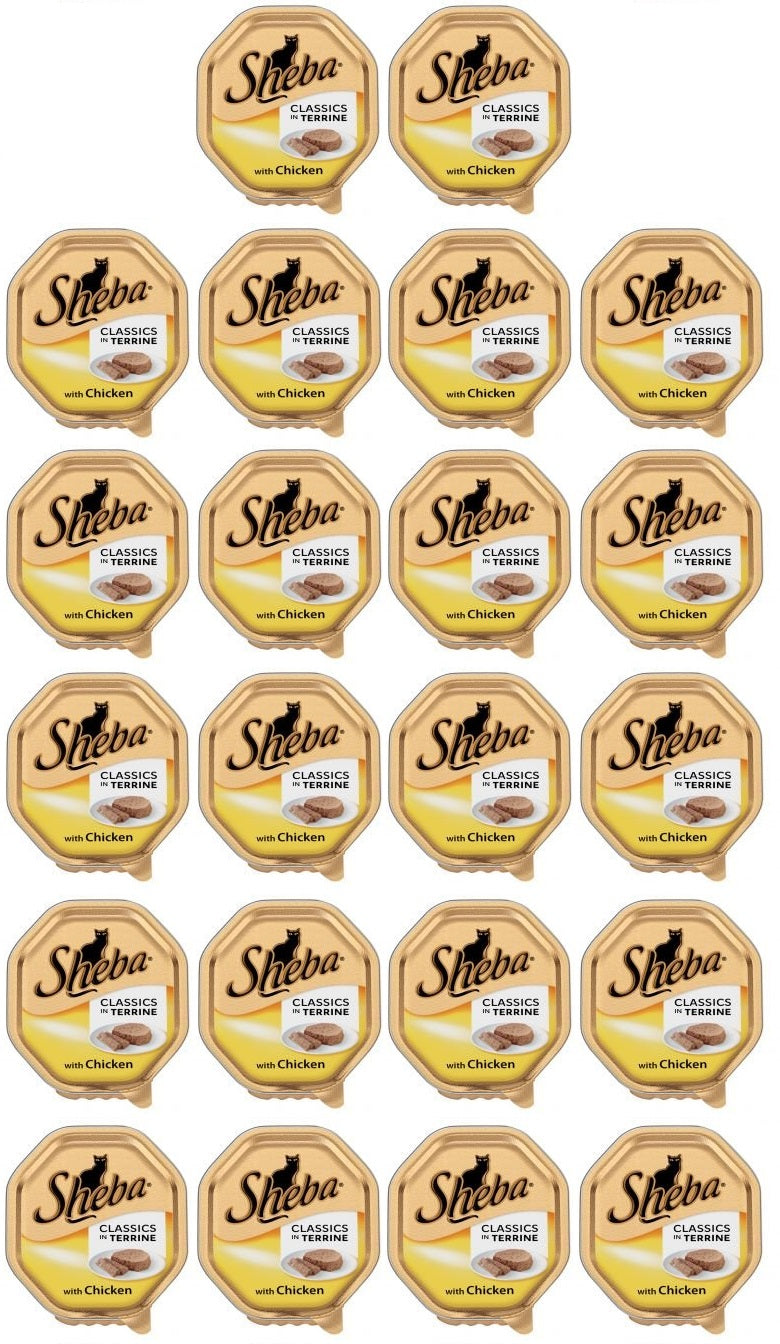 22 x Sheba Classics Cat Tray With Chicken In Terrine 85G