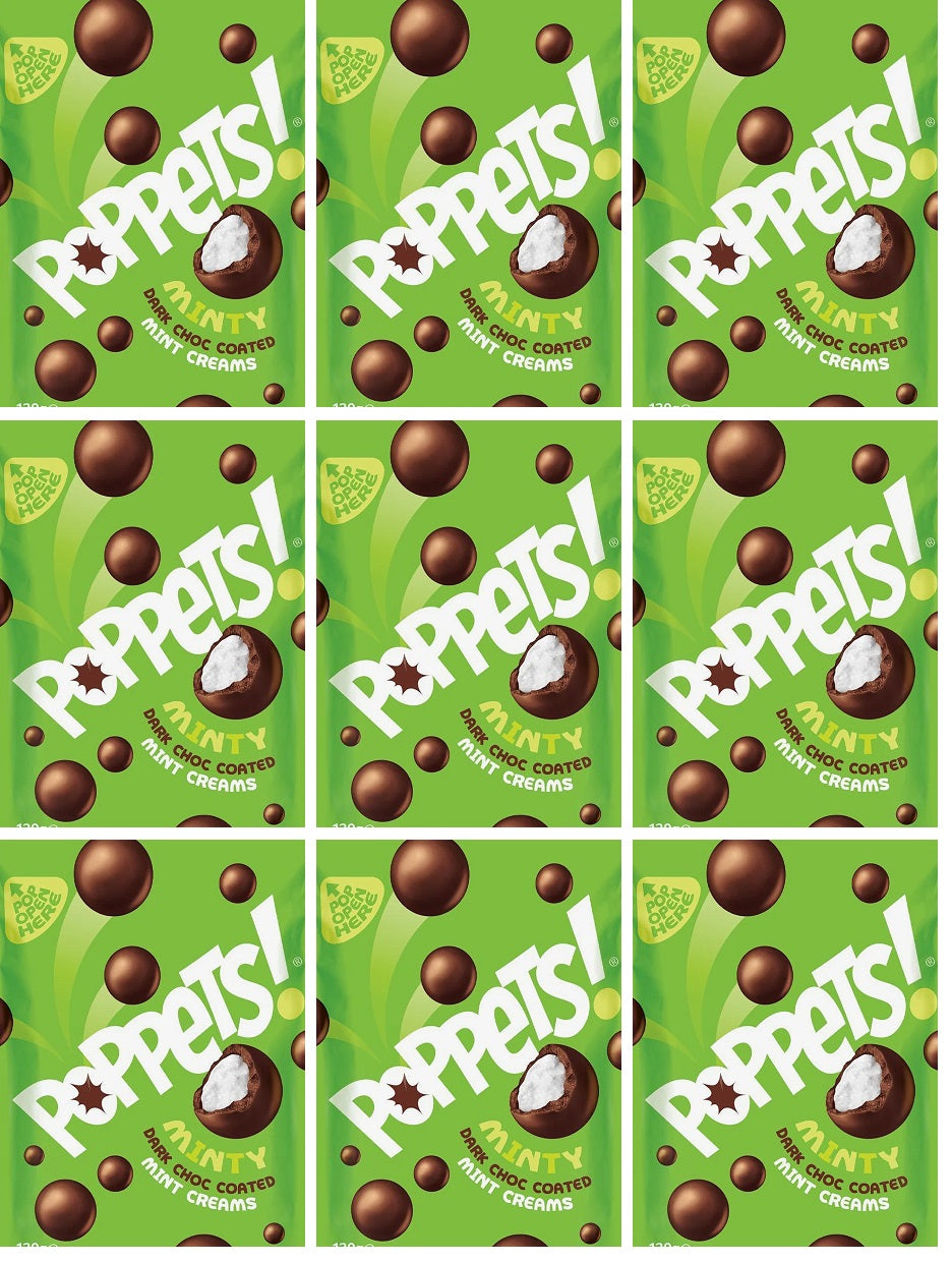 9 X Poppets Mint Pouch - 100Gm