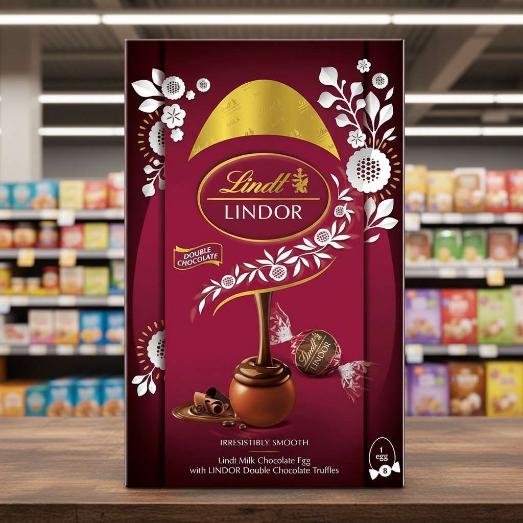 4 x Lindt Egg With Lindor Double Chocolate Truffles - 260GM