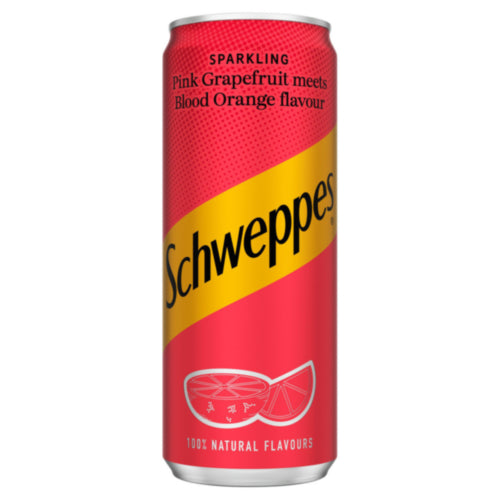 24 x Schweppes Pink Grapefruit & Blood Orange 330Ml