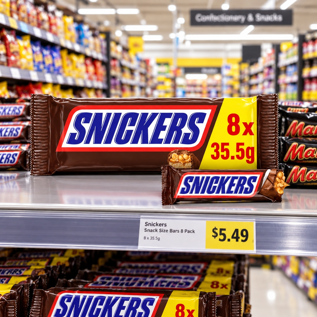 11 x Snickers Chocolate Snacksize Bar 8pk - 284GM