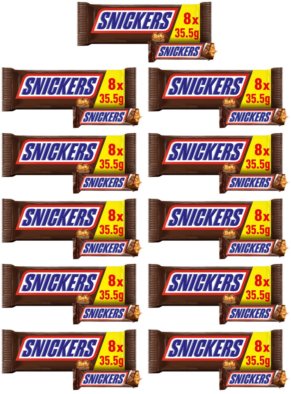 11 x Snickers Chocolate Snacksize Bar 8pk - 284GM