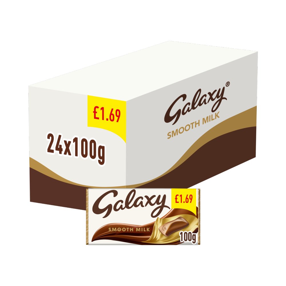24 X Galaxy Milk Chocolate Block Bar - 100Gm