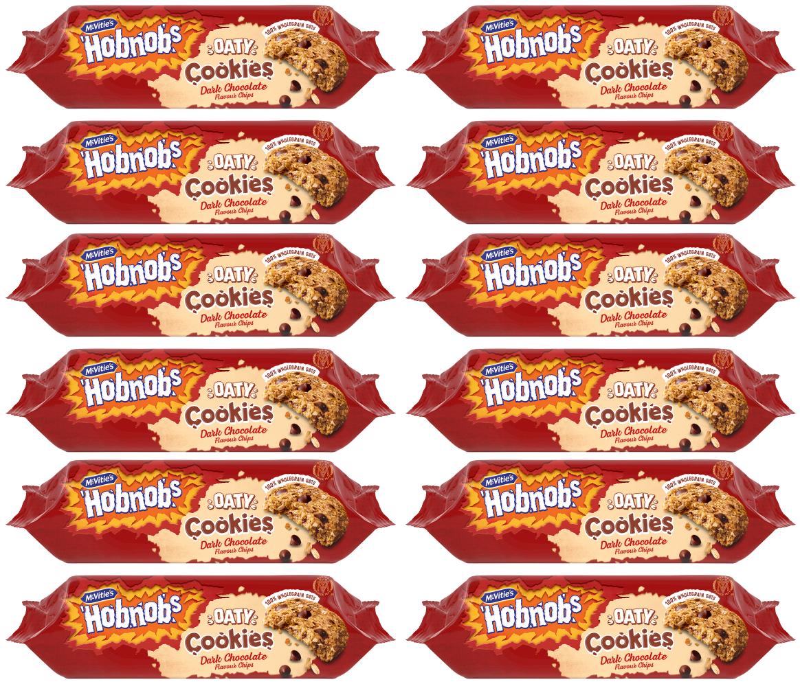 12 X Mcvities Nob Oaty Cookies Dark Chocolate - 155Gm