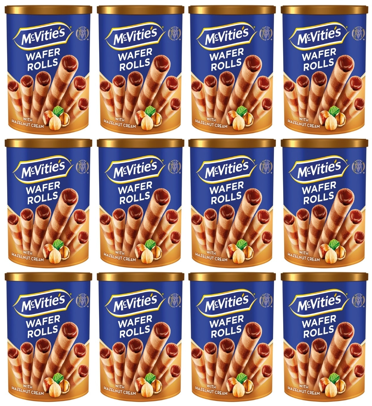 12 X Mcvities Hazelnut Wafer Rolls Pouch - 170Gm