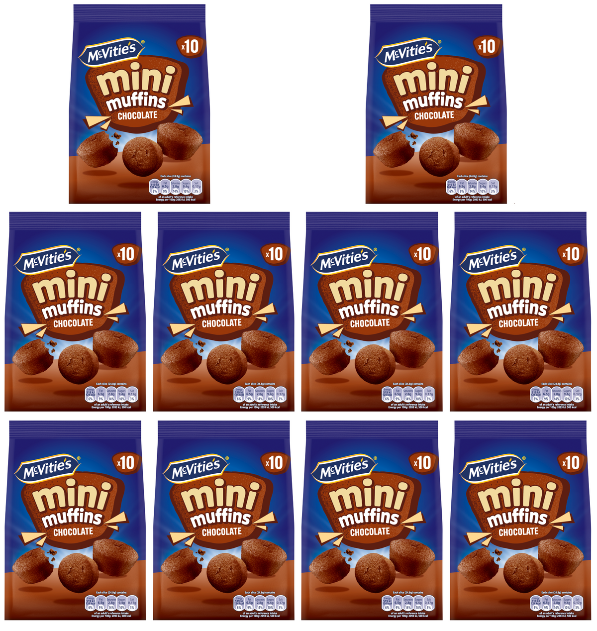 10 X Mcvities Mini Chocolate Cake - 100Gm