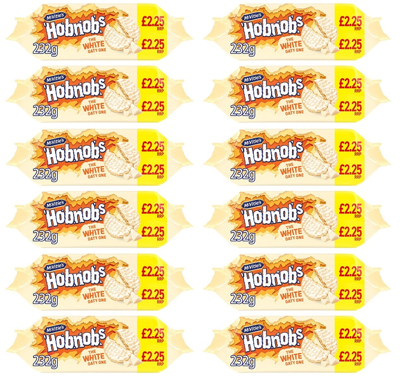 12 X Mcvities White Hobnobs - 232Gm