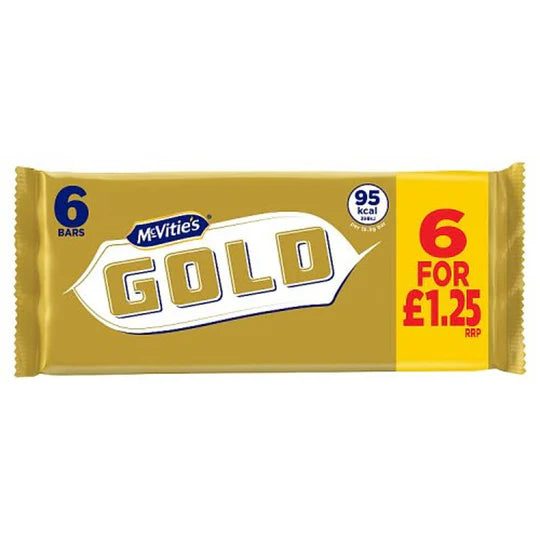 12 x Mcvities Gold Bar 6pk - 110GM