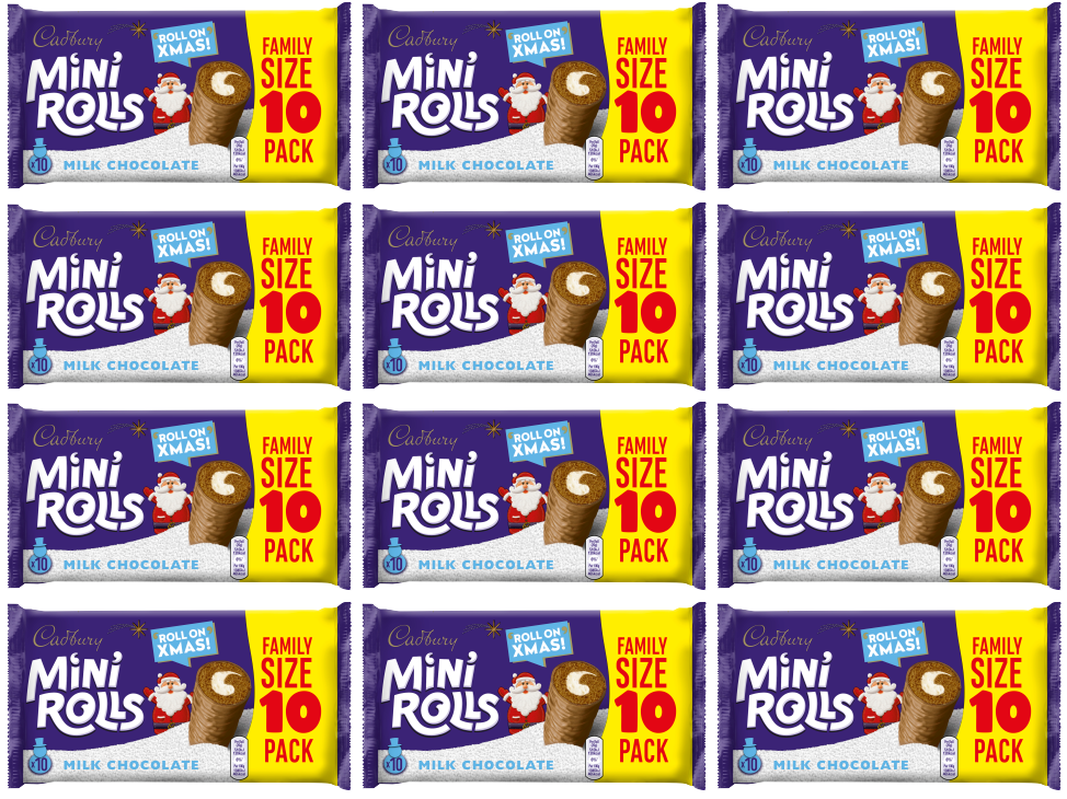 12 x Cadbury Chocolate Mini Rolls 10Pk - 10PK