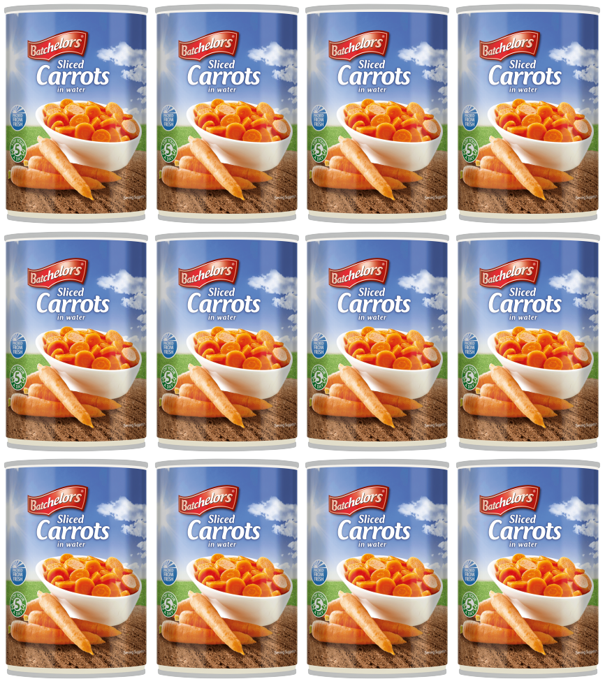12 x Batchelors Sliced Carrots - 400G