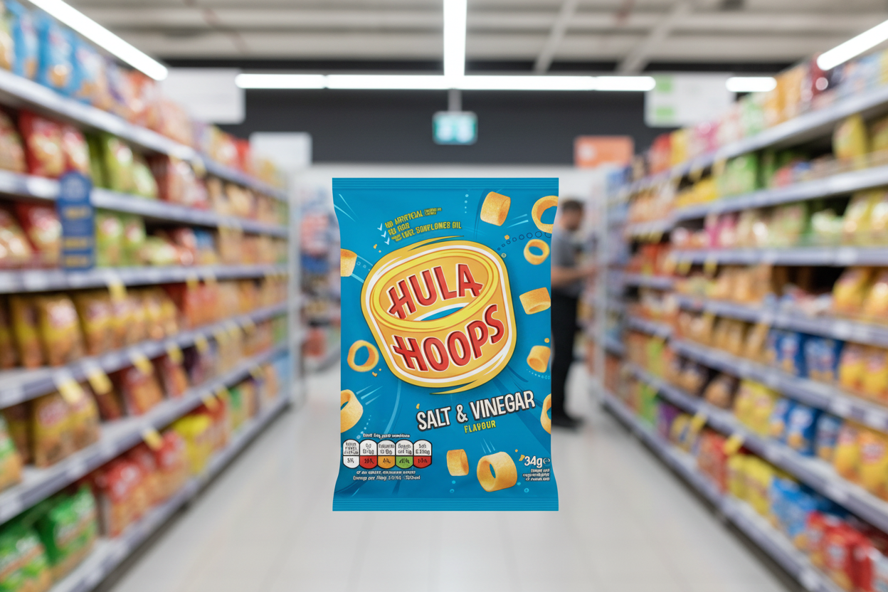 32 x Hula Hoops Salt & Vinegar 34Gm