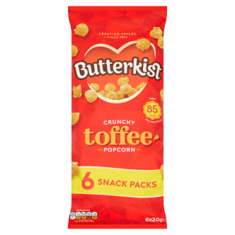 6 x Butterkist Popcorn Toffee 20G