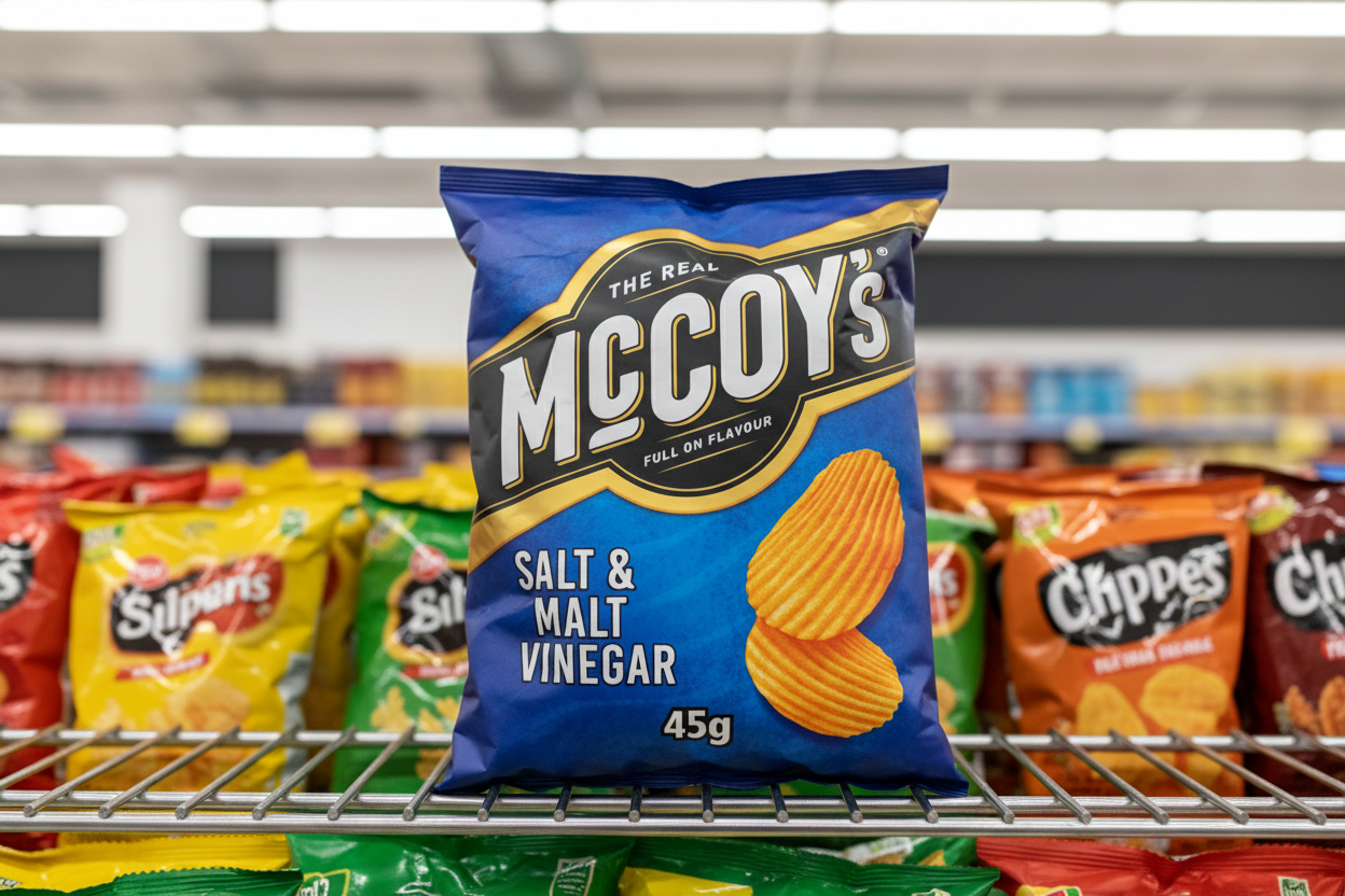 36 x Mccoy's Ridge Cut Salt & Malt Vinegar Flavour Potato Crisps 45G