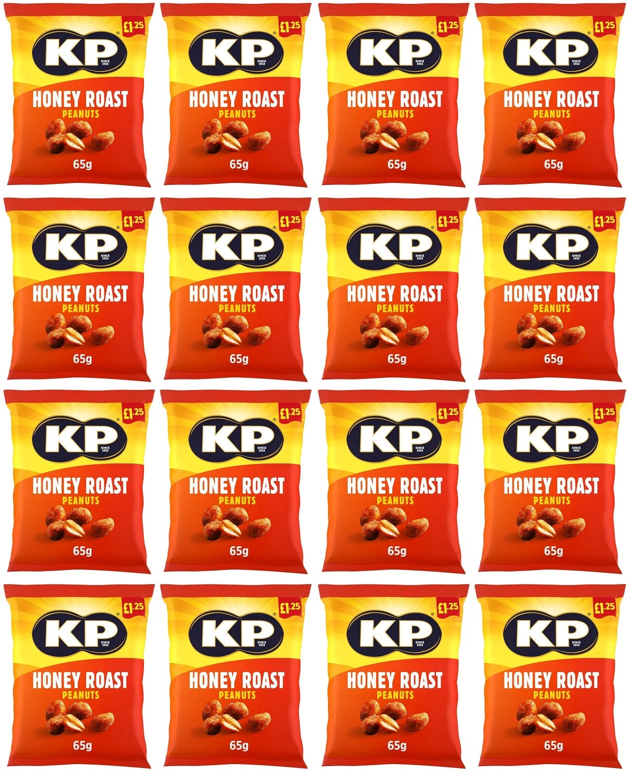 16 x Kp Honey Roasted Peanuts - 65GM