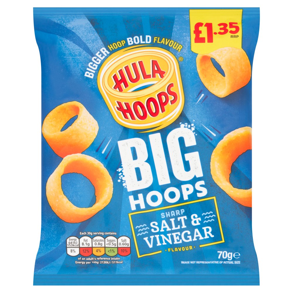 20 X Kp Big Hoops Salt & Vinegar - 70Gm