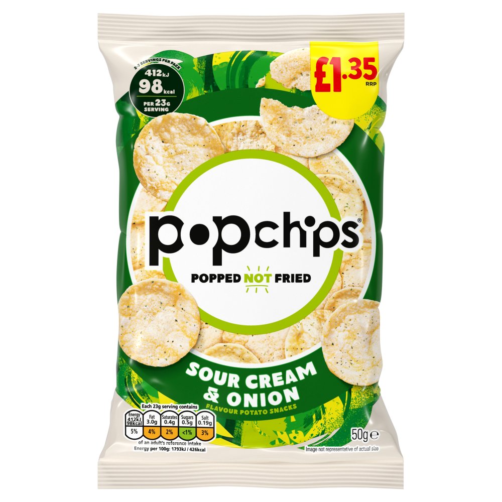 16 X Kp Popchips Sour Cream & Chive - 50Gm