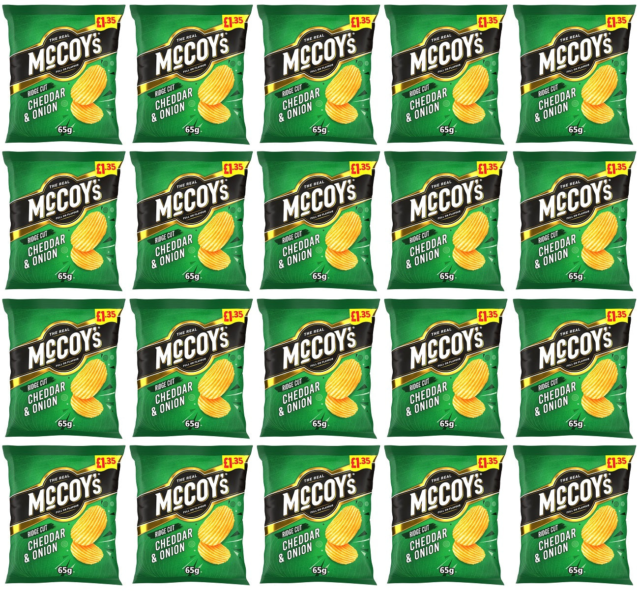 20 x Mccoys Cheddar & Onion - 65GM