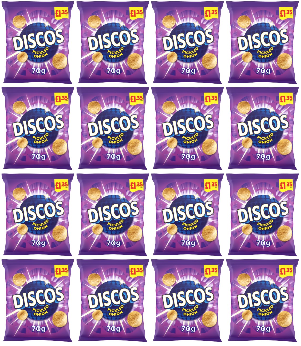 16 x Kp Discos Pickled Onion - 70GM