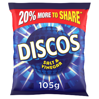 12 X Kp Discos Salt & Vinegar Sharing - 105Gm