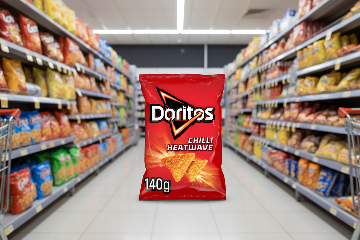12 x Doritos Chilli Heatwave Tortilla Chips Sharing Bag Crisps 140G