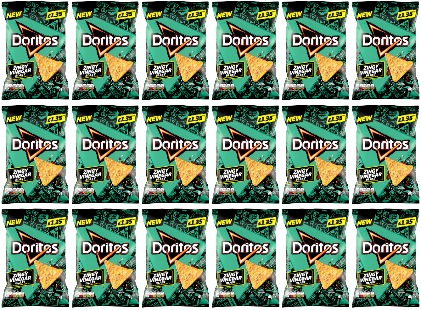 18 x Doritos Salt & Vinegar - 70GM