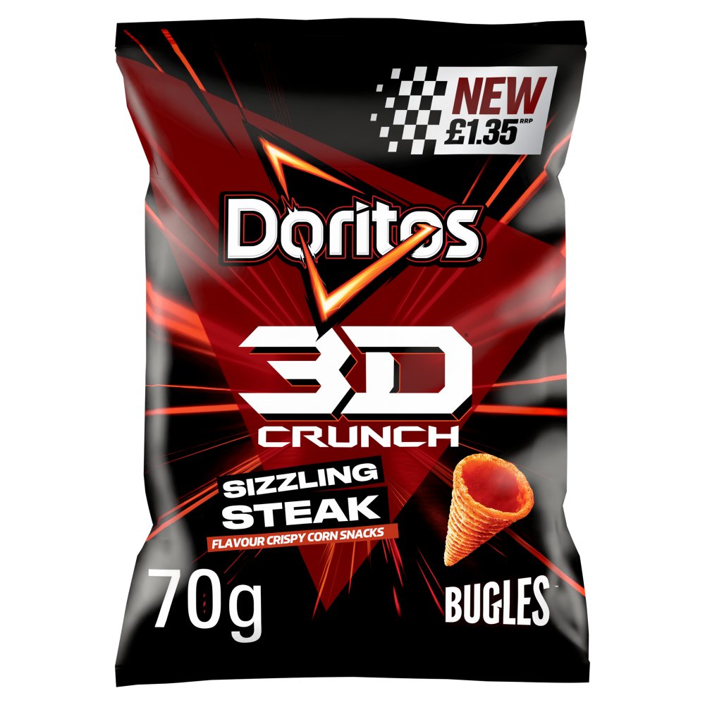 18 X Doritos 3D Crunch Sizzlin Steak - 70Gm