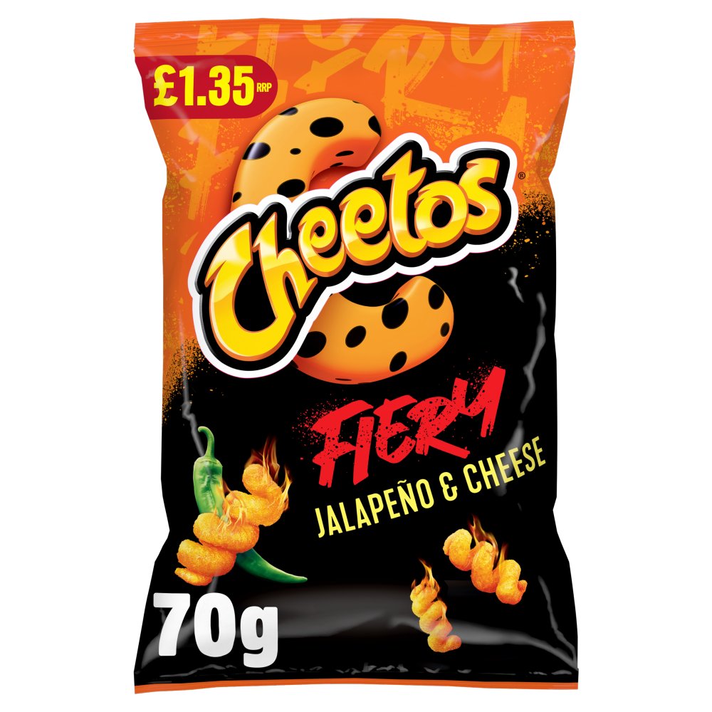 12 X Cheetos Twisted Fiery Jalapeno & Cheese - 70Gm