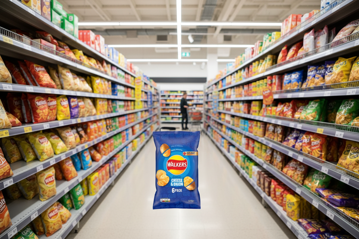 18 x Walkers Cheese & Onion Multipack Crisps 6X25G