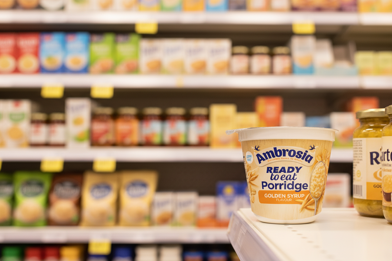 6 x Ambrosia Ready To Eat Golden Syrup Porridge 210G