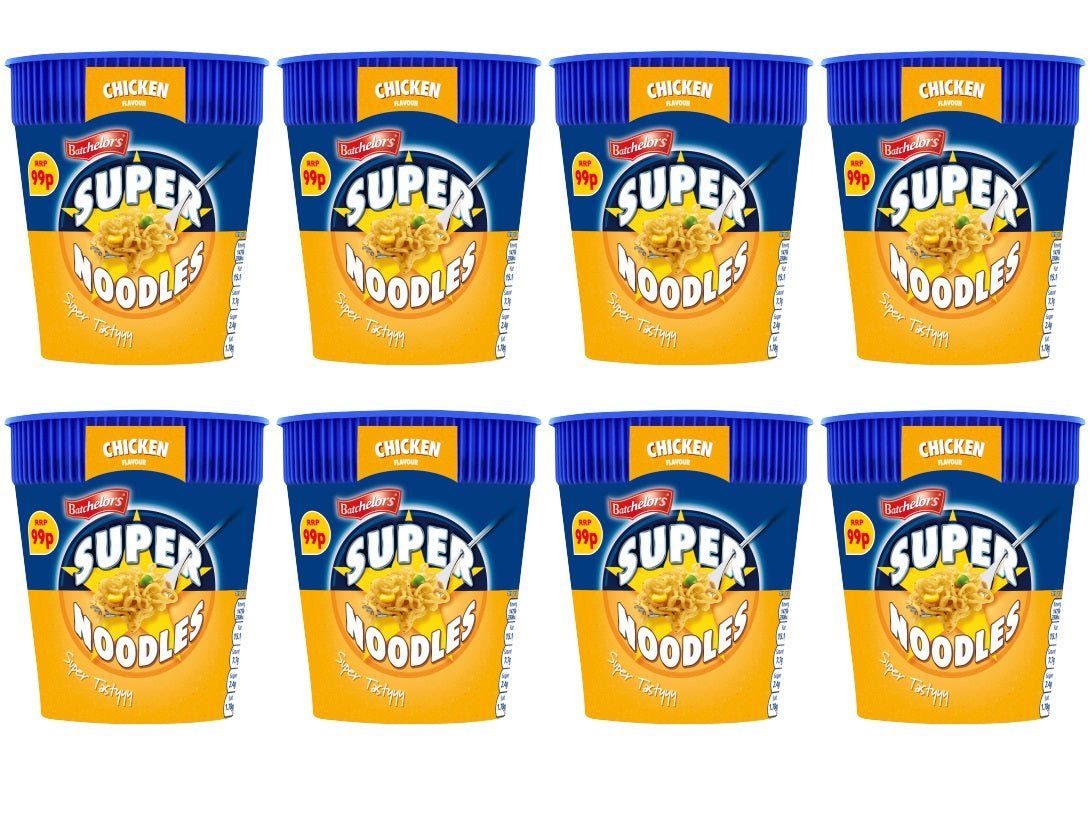 8 x Batchelors Super Noodles Pot Chicken - 75Gm