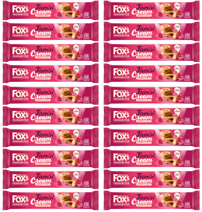 20 x Fox Jam & Cream Sandwich 150Gm