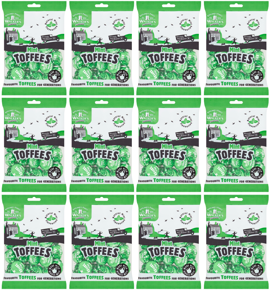 12 x Walkers Mint Toffees 150Gm