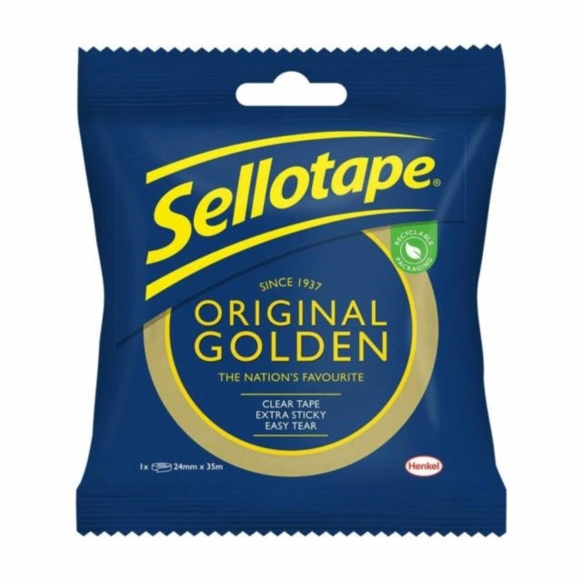 6 X Sellotape Original Golden - 24Mmx50M