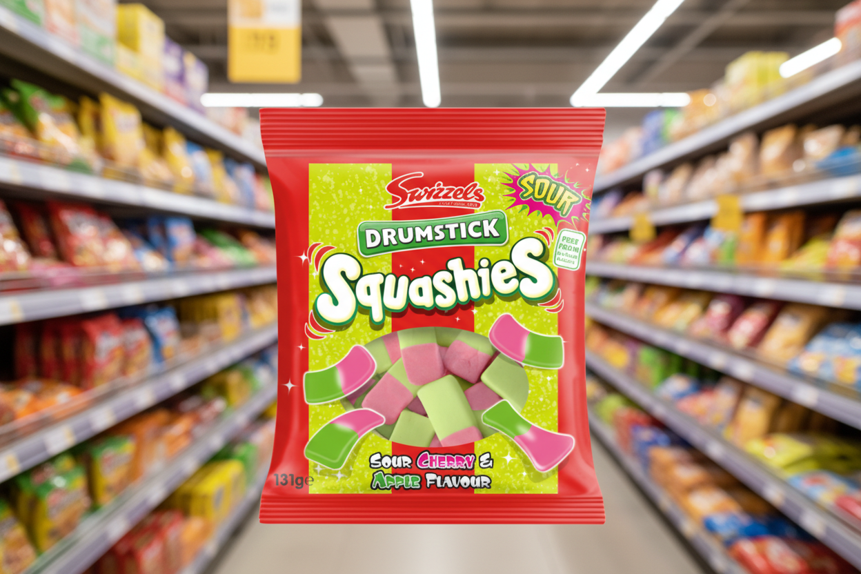 12 X Swizzels Squashies Drumstick Sour Cherry & Apple 131G