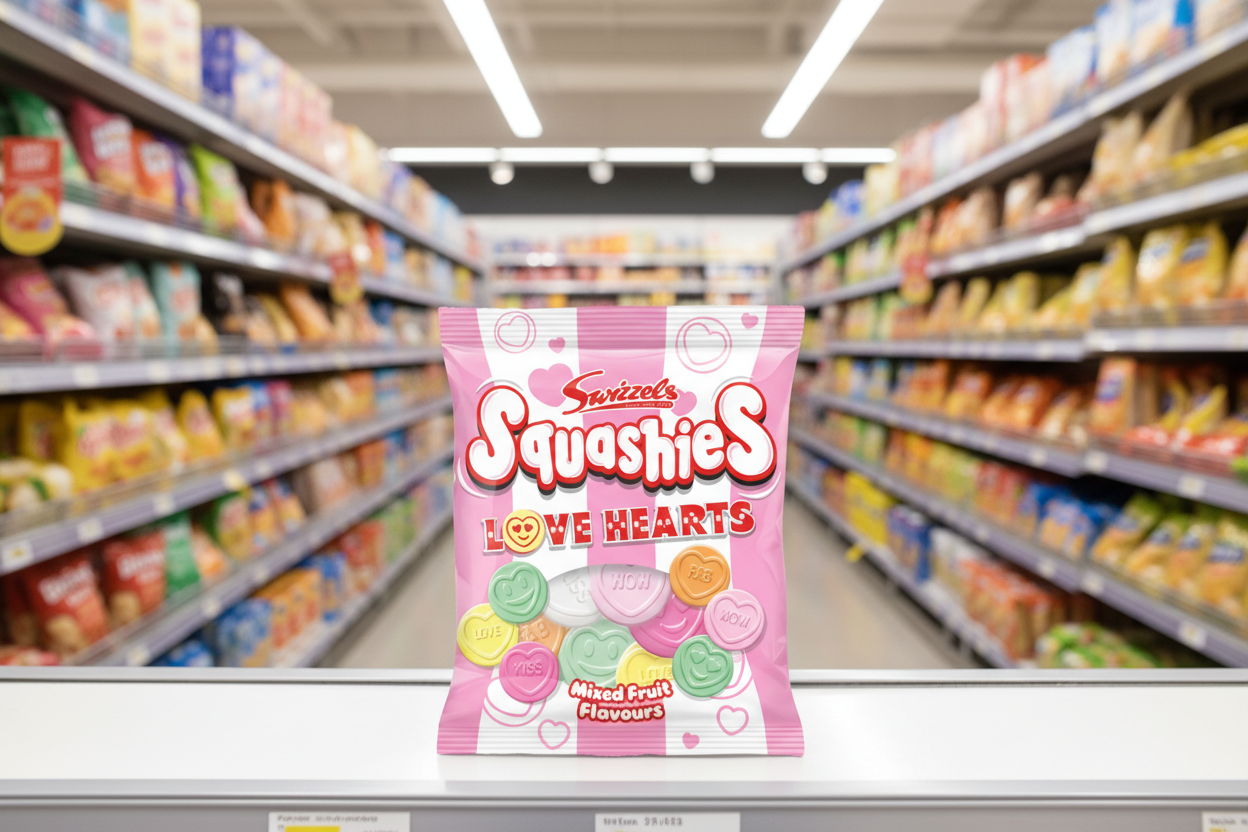 12 x Squashies Love Hearts - 120GM