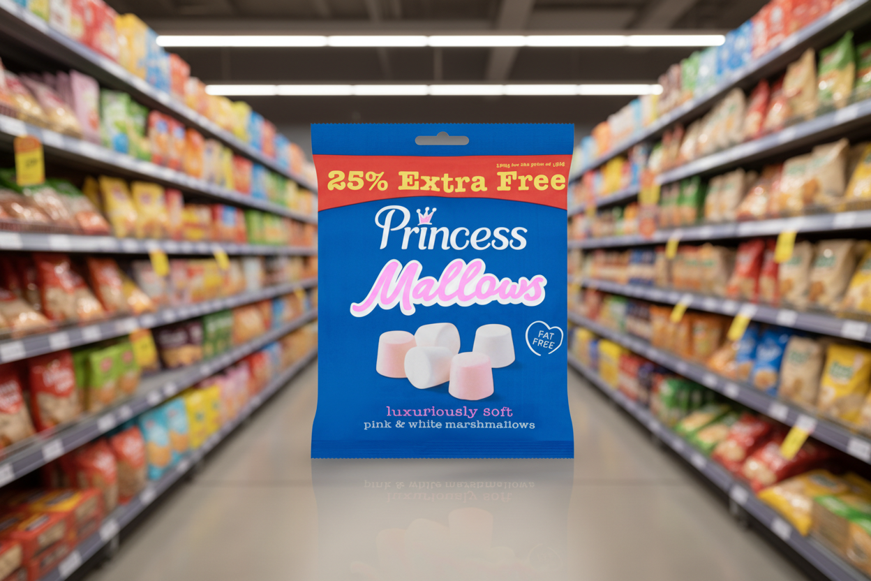 12 x Princess Marshmallows Pink & White +25% Free 187.5G