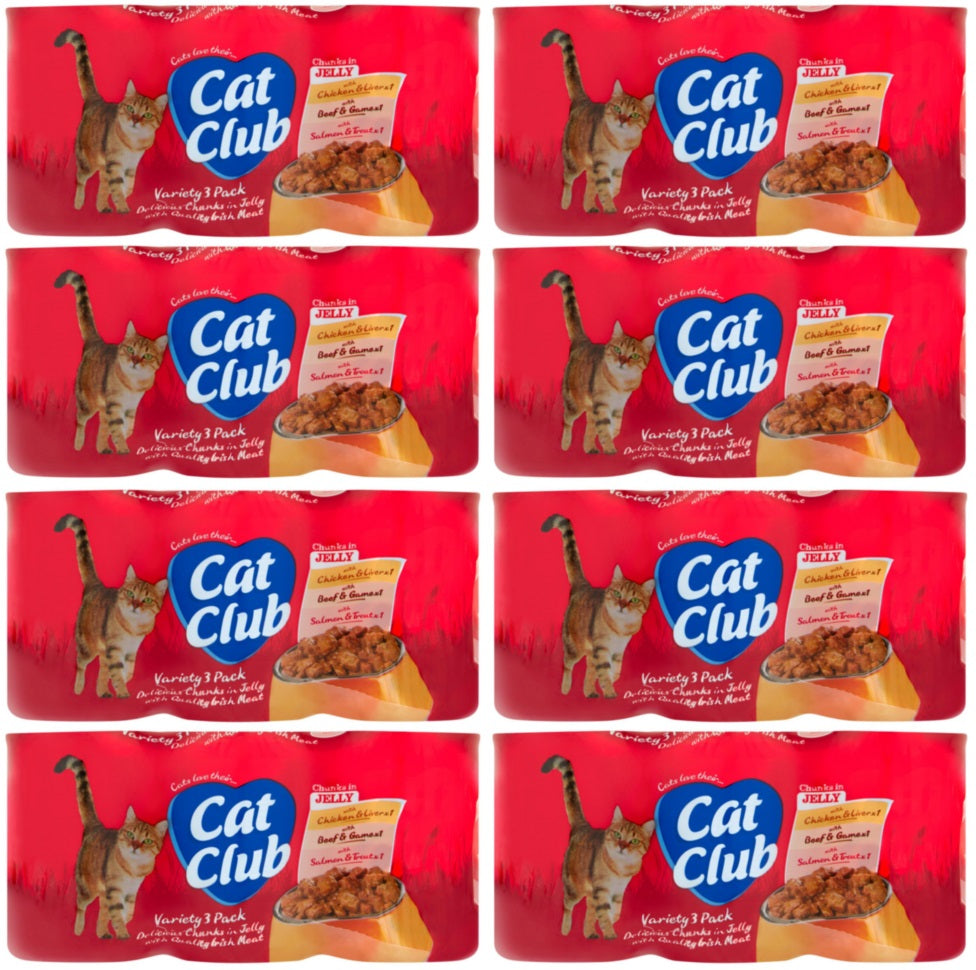 8 x Cat Club Chunks In Gravy Variety Pack 3 X 400G