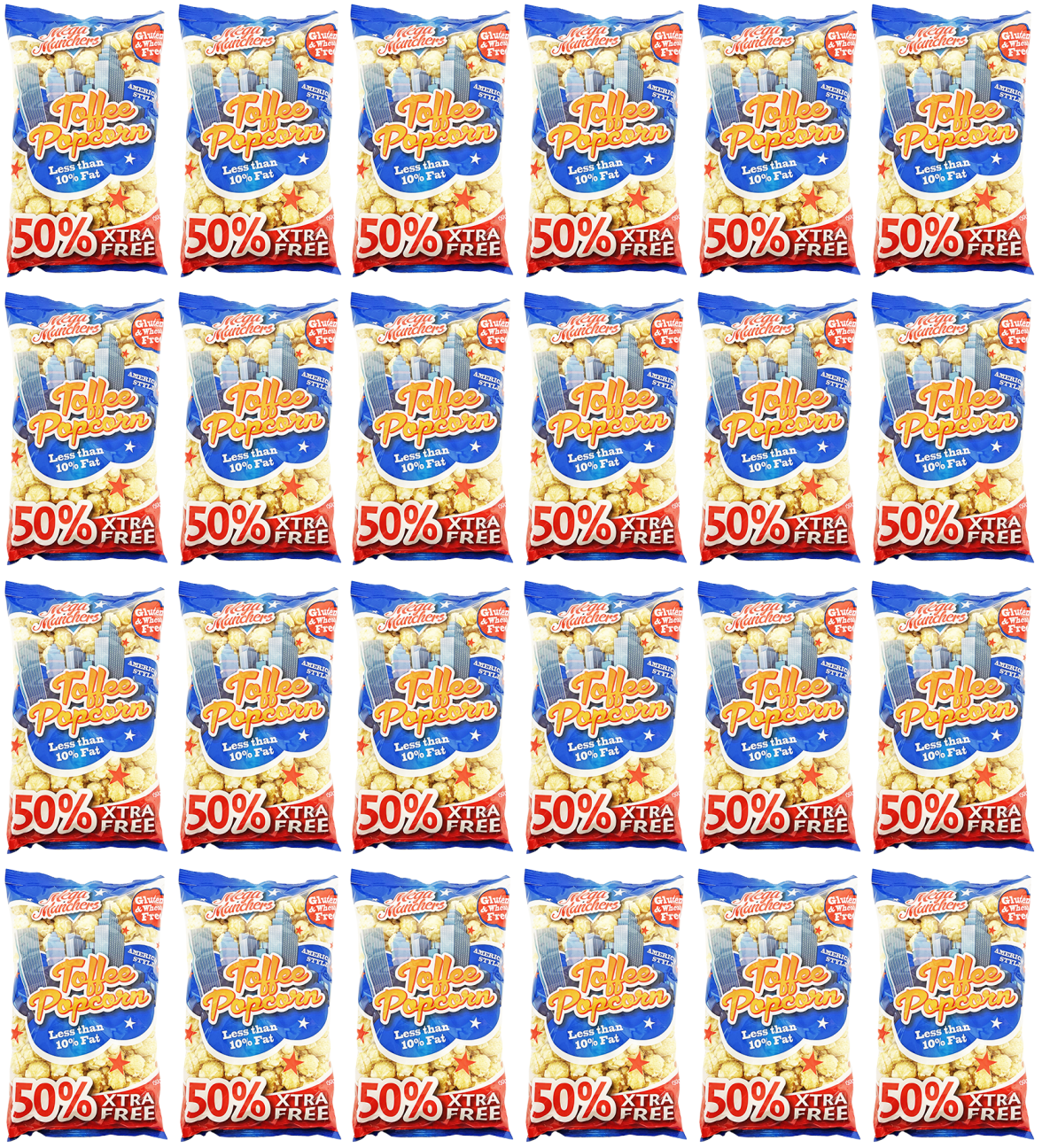 24 x Mega Munchers Toffee Popcorn +50% 150Gm