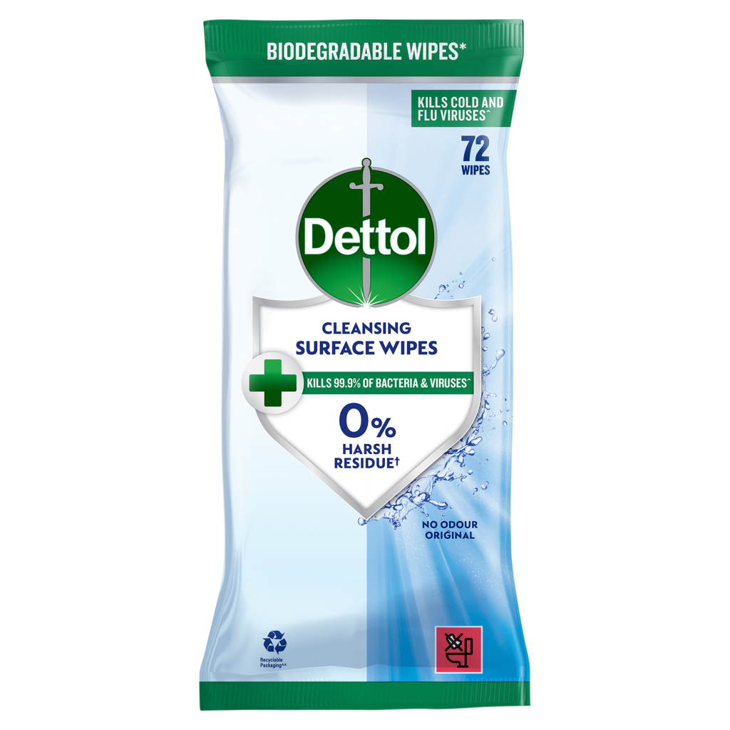 6 X Dettol Surface Wipes - 72 Pack