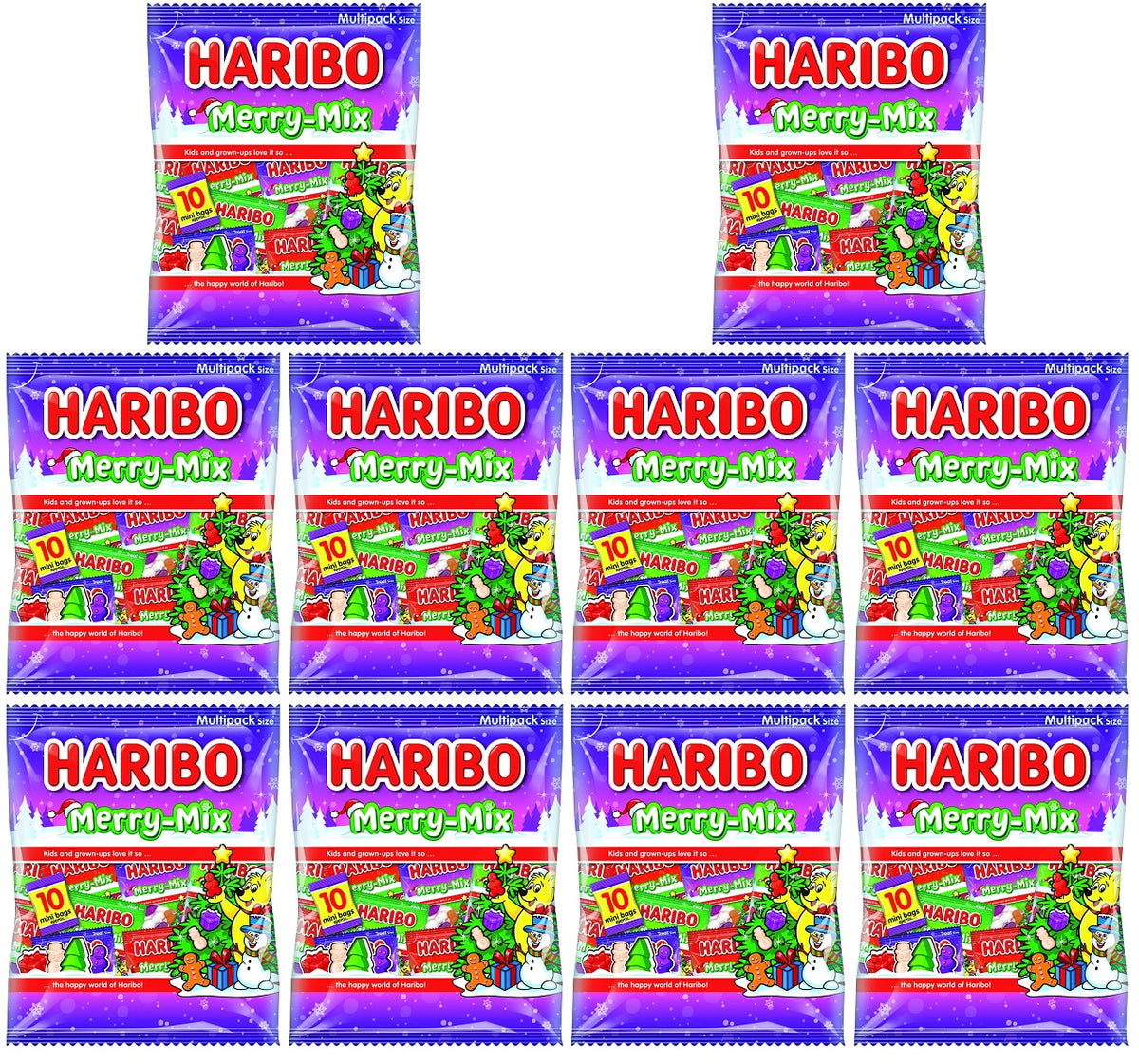 10 X Haribo Merry Mix 10Pk - 160Gm