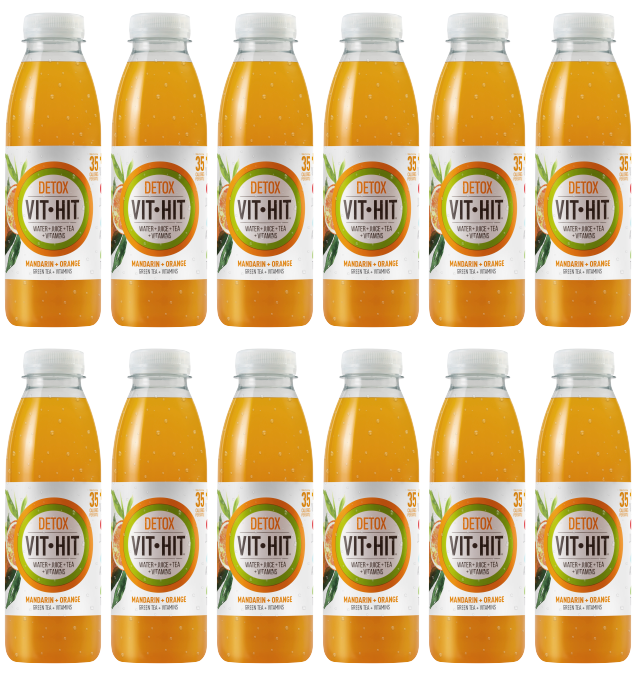 12 x Vit Hit Mandarin Orange Detox 500Ml