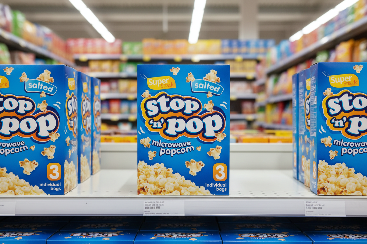 16 x Stop N Pop Microwave Popcorn Salted 3X85Gm