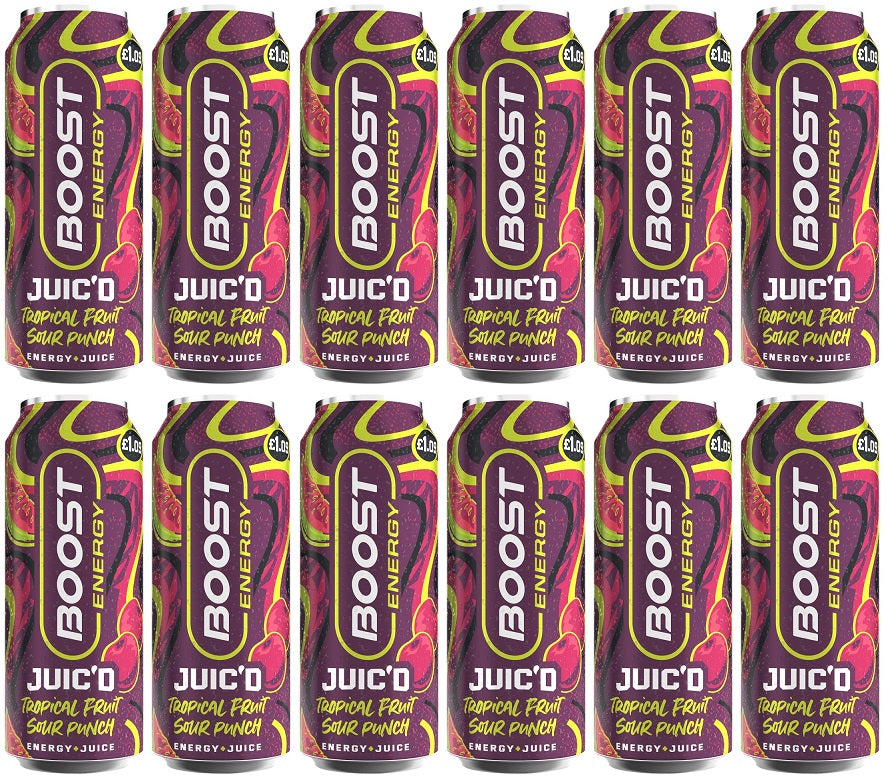 12 x Boost Juic'd Tropical Fruit Sour Punch - 500ML