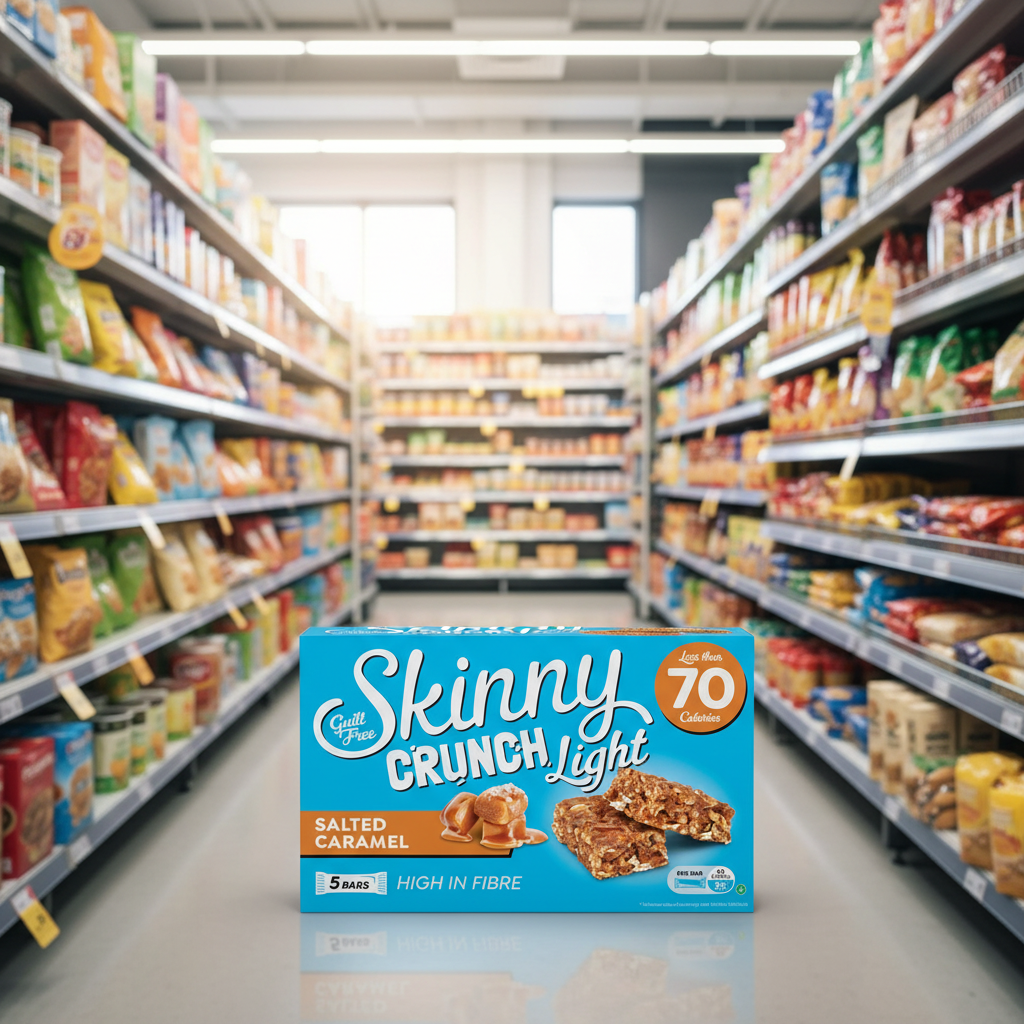 10 x Skinny Crunch Light Salted Caramel Bars 5 Pack - 5 X 19G