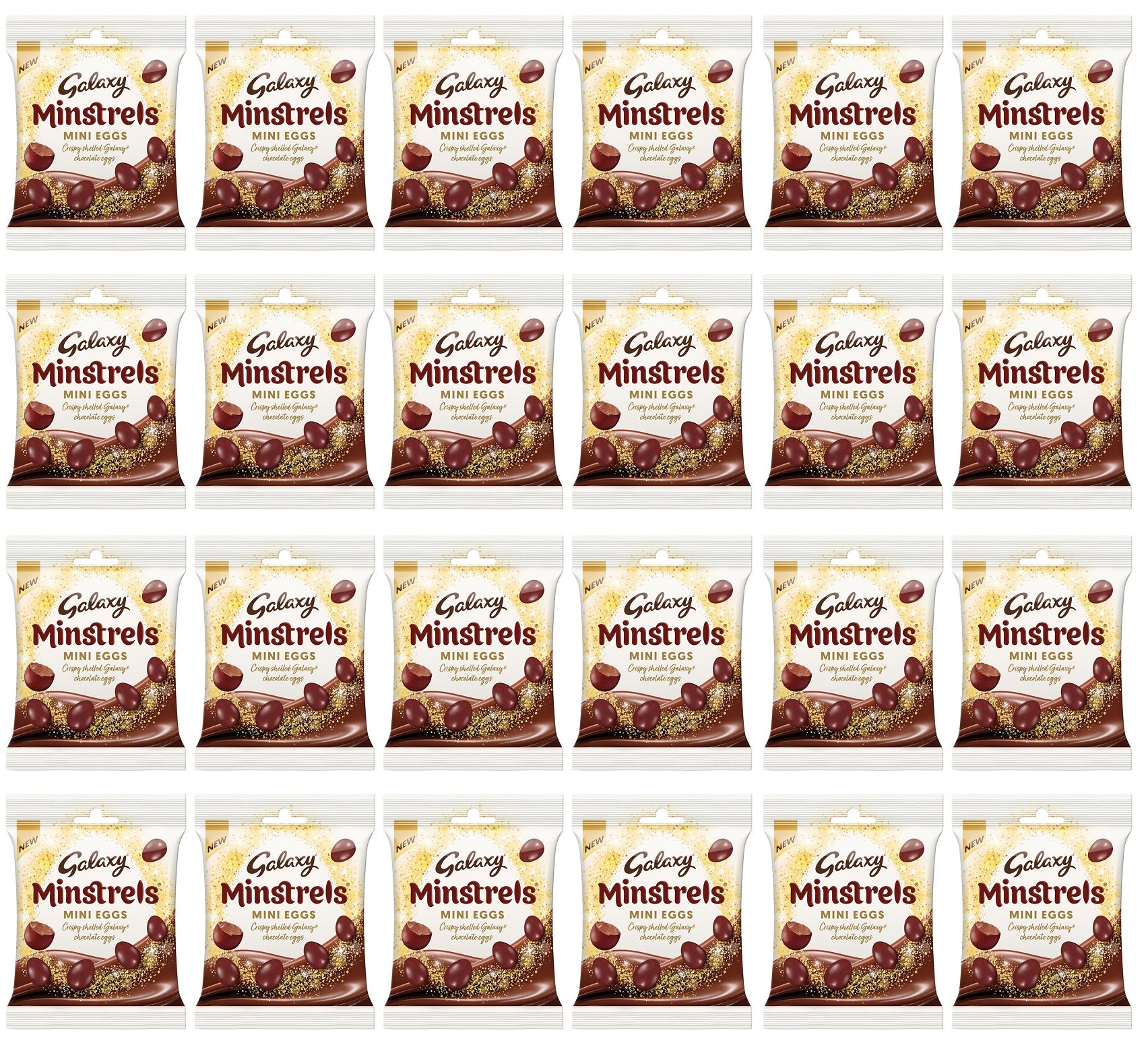 24 X Galaxy Minstrels Mini Eggs Clip Strip - 80Gm